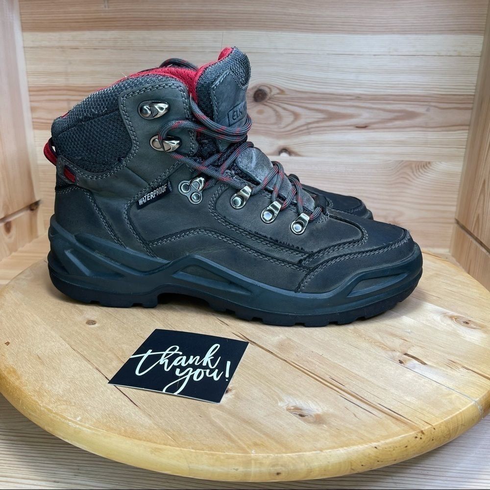 Elk Woods Waterproof Charcoal Grey Leather Boots Men's Size 7.5